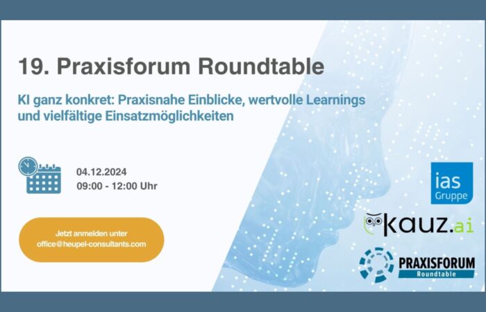 19. Praxisforum Round Table: KI-Chatbot-Use Cases mit ias AG und Kauz