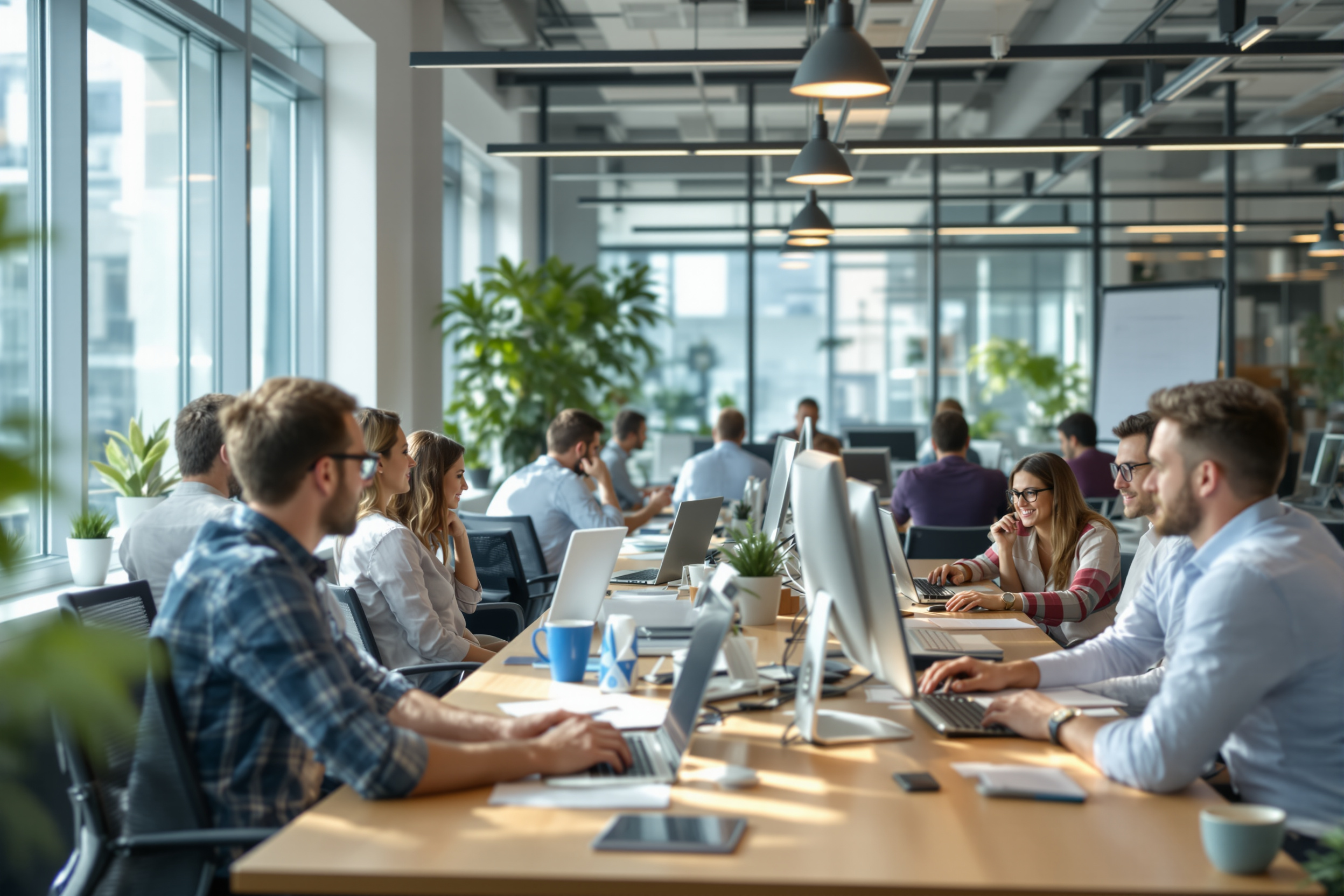 Büroaufnahme von Mitarbeitern