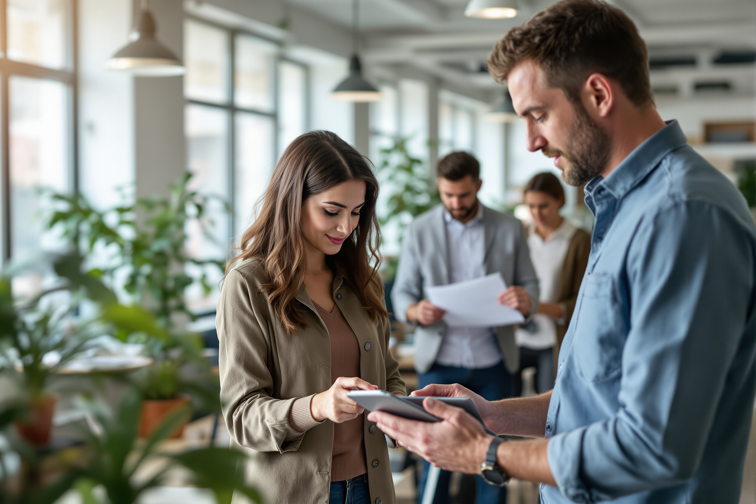 Mitarbeiter nutzen eine No-Code-Plattform