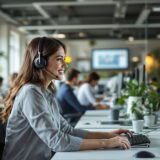 Kundenservice-Team arbeitet an automatisierten SAP-Prozessen in einem modernen Büro.