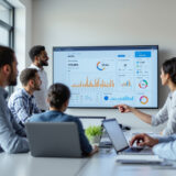 Team arbeitet mit DATEV Schnittstelle und KI in modernem Büro