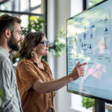 Team arbeitet mit No-Code-Plattform an KI-Prozessen.