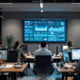 Autonome KI-Agenten steuern Unternehmensprozesse in einem modernen Büro.