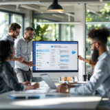 Team arbeitet an der Salesforce Chatbot Integration mit No-Code Plattform