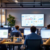 Team arbeitet mit Jira Service Management Dashboard zur Effizienzsteigerung.