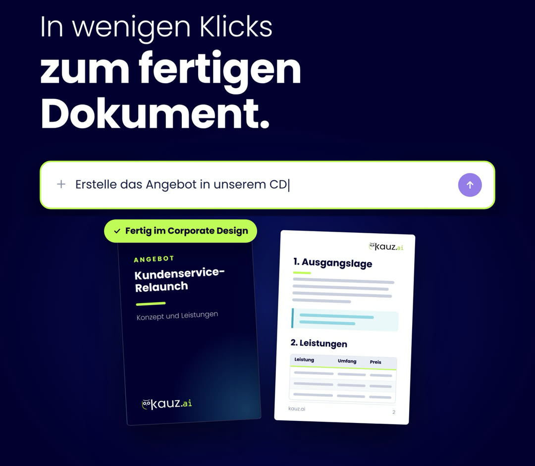 In wenigen Klicks zum fertigen Dokument: Aus dem Auftrag entsteht ein Angebot im Corporate Design.
